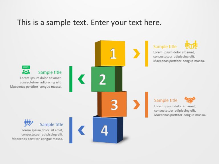 Stacked Block Infographic in Bright Primary Colors Powerpoint Template & Google Slides Theme