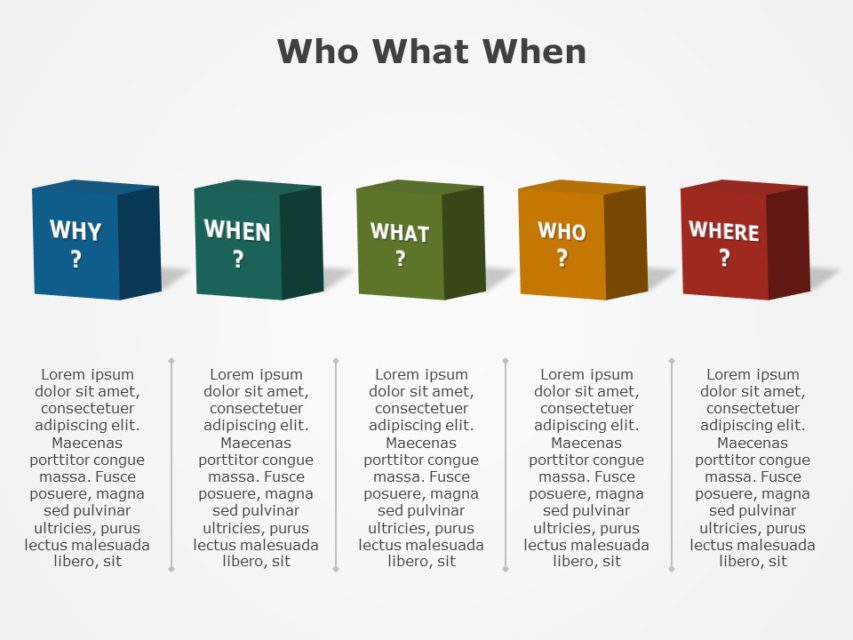 Editable 5 W's Templates For PowerPoint | SlideUpLift