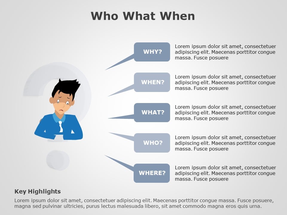 Who What When 04 PowerPoint Template & Google Slides Theme