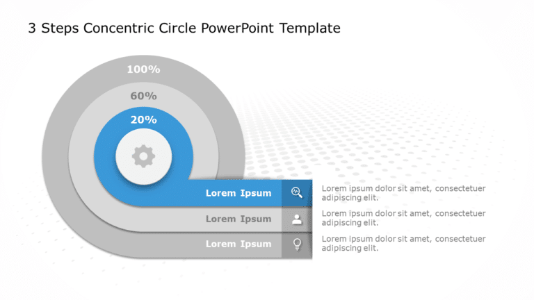 3 Steps Concentric Circle PowerPoint Template & Google Slides Theme