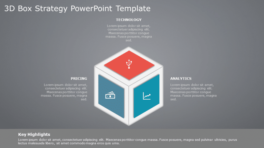 3D Box Strategy PowerPoint Template