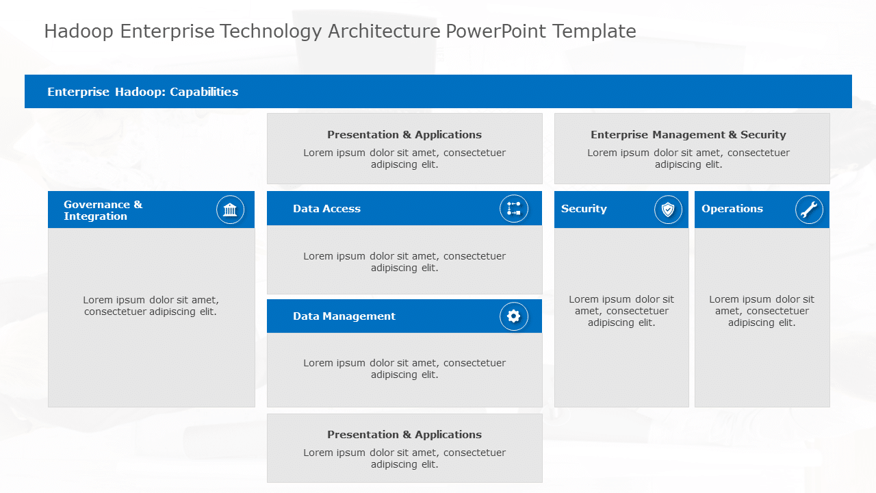 Hadoop Enterprise Technology Architecture PowerPoint Template & Google Slides Theme