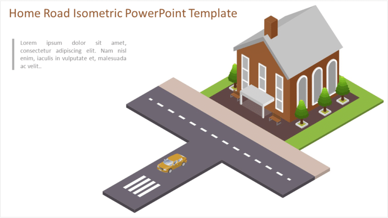Home Road Isometric PowerPoint Template & Google Slides Theme
