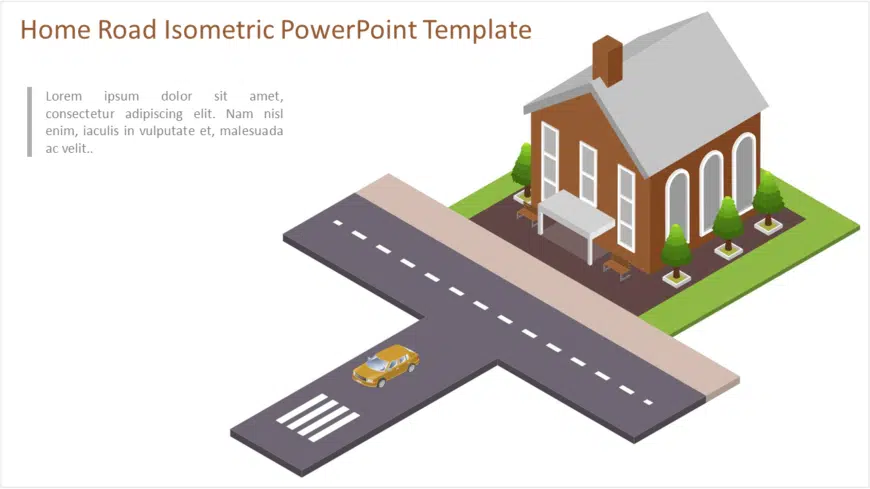 Home Road Isometric PowerPoint Template