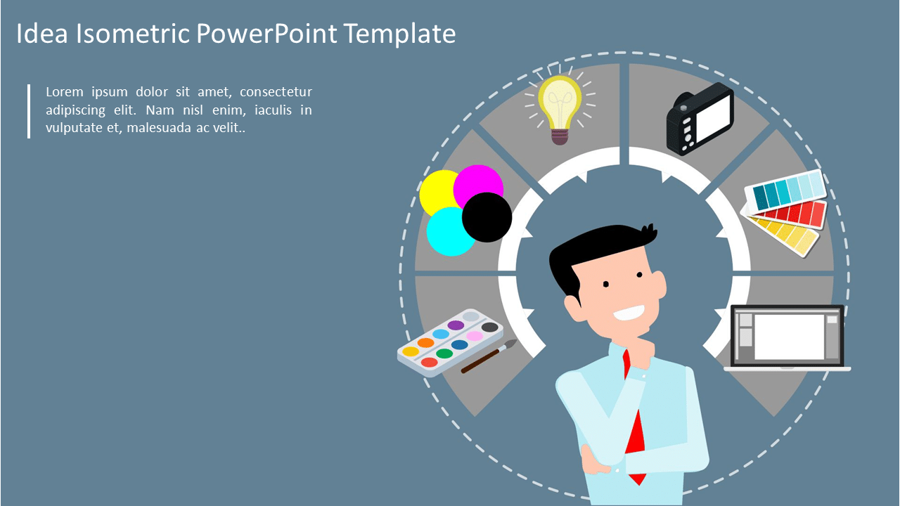 Idea Isometric PowerPoint Template & Google Slides Theme