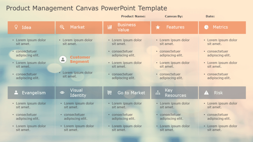 Product Management Canvas PowerPoint Template