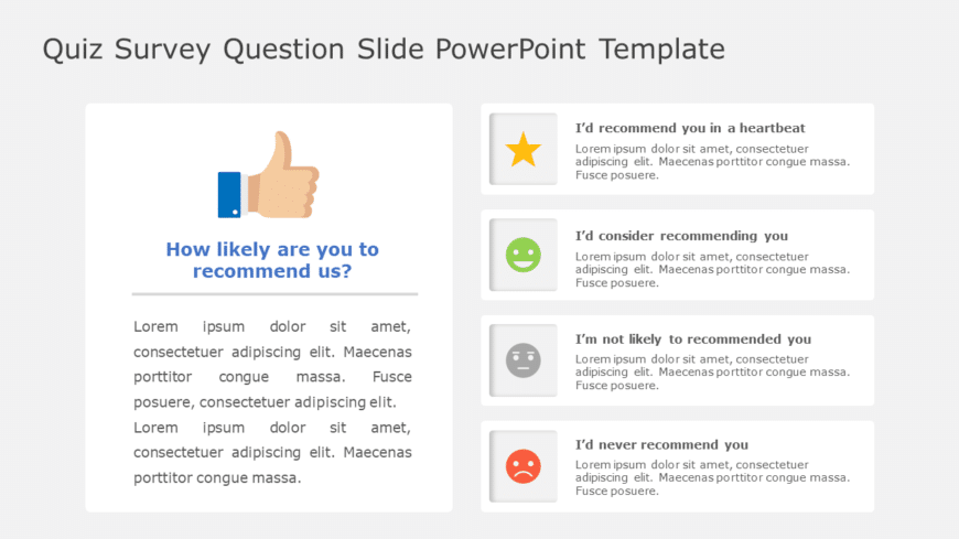 Quiz Survey Question Slide PowerPoint Template