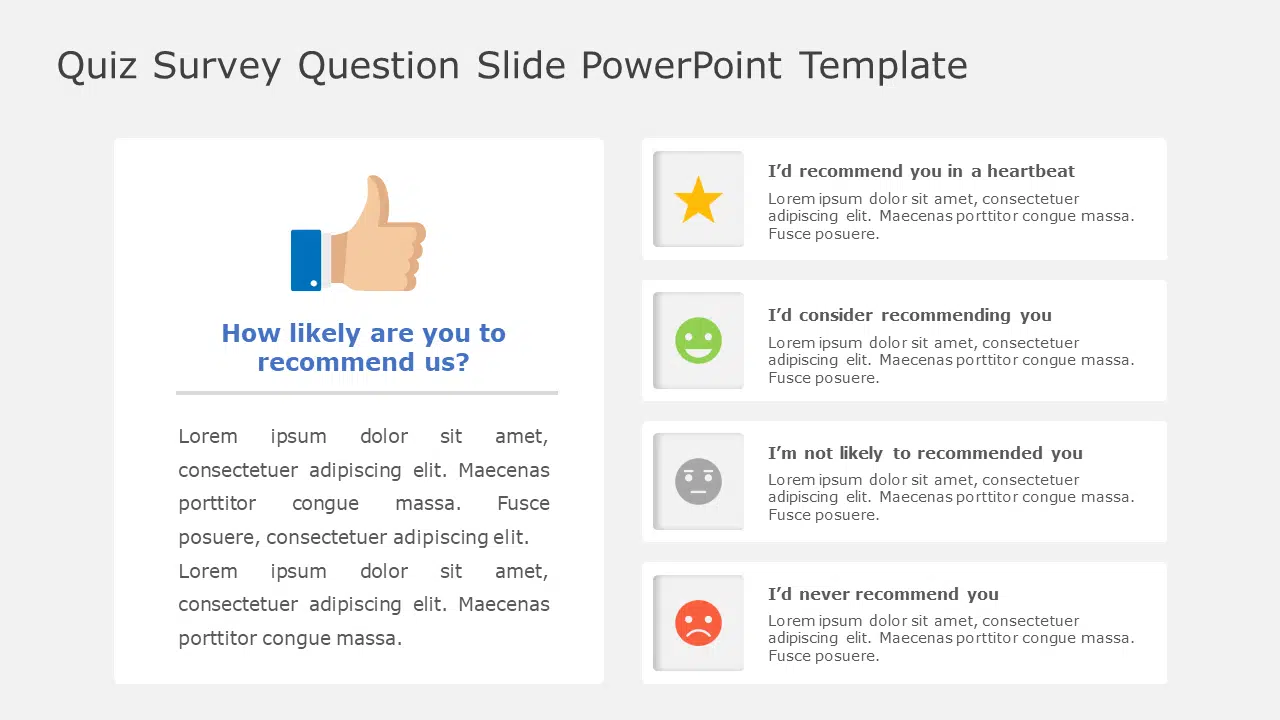 Quiz Survey Question Slide PowerPoint Template & Google Slides Theme