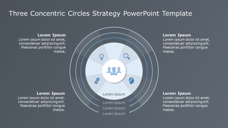 Three Concentric Circles Strategy PowerPoint Template & Google Slides Theme