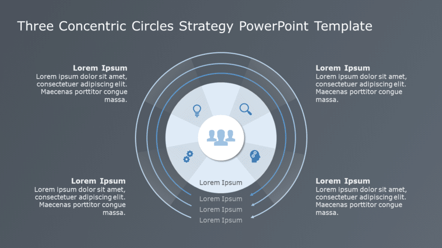 Three Concentric Circles Strategy PowerPoint Template