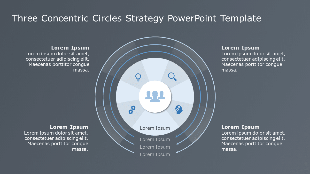 Three Concentric Circles Strategy PowerPoint Template & Google Slides Theme