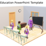 3D Model Education PowerPoint Template & Google Slides Theme