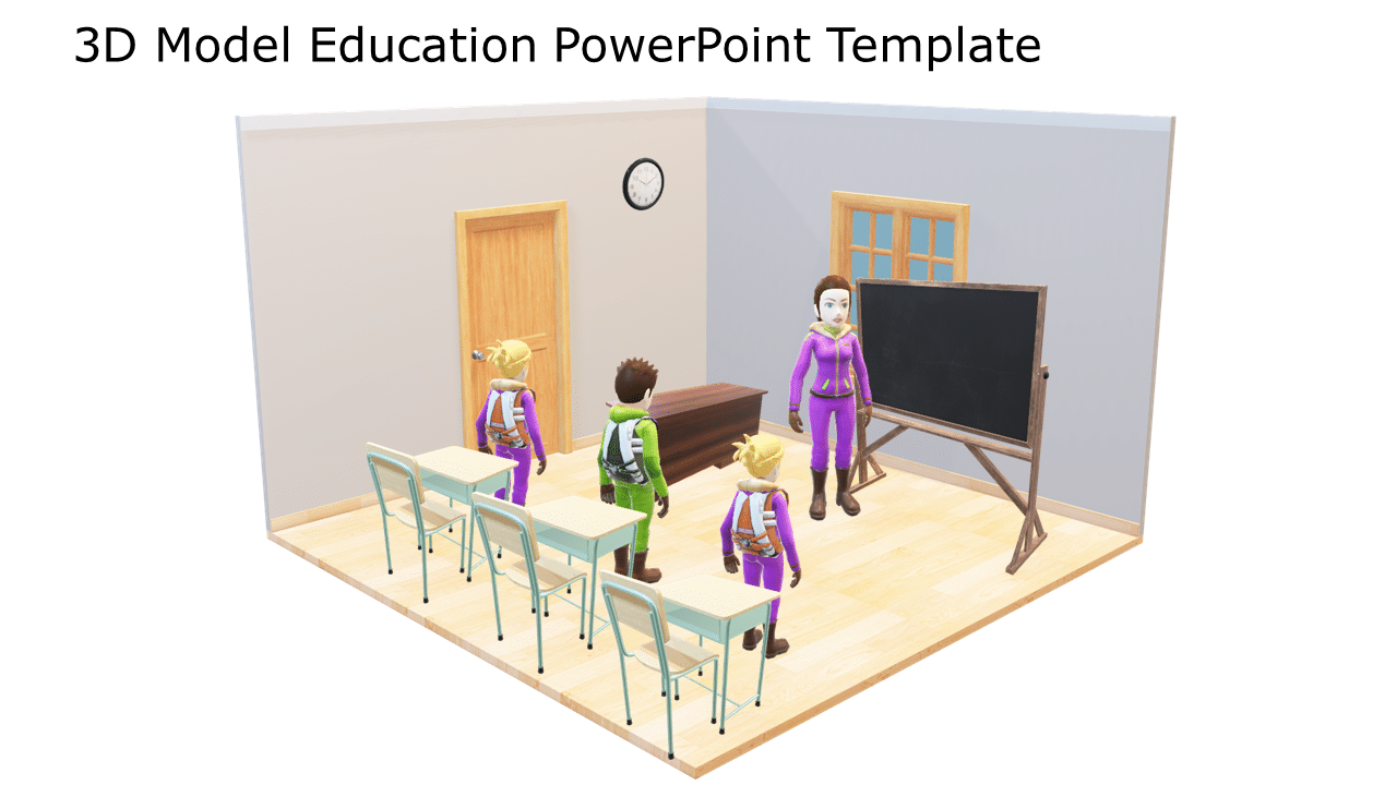 3D Model Education PowerPoint Template & Google Slides Theme