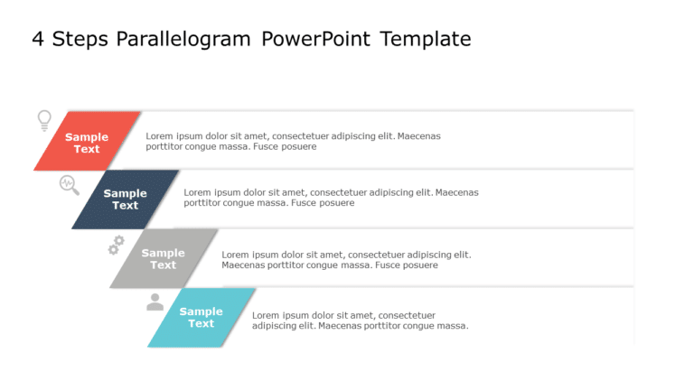 4 Steps Parallelogram PowerPoint Template & Google Slides Theme