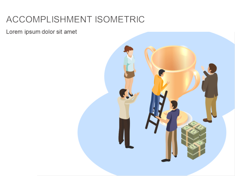 Accomplishment Isometric PowerPoint Template & Google Slides Theme