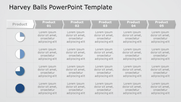 Harvey Balls 19 PowerPoint Template & Google Slides Theme