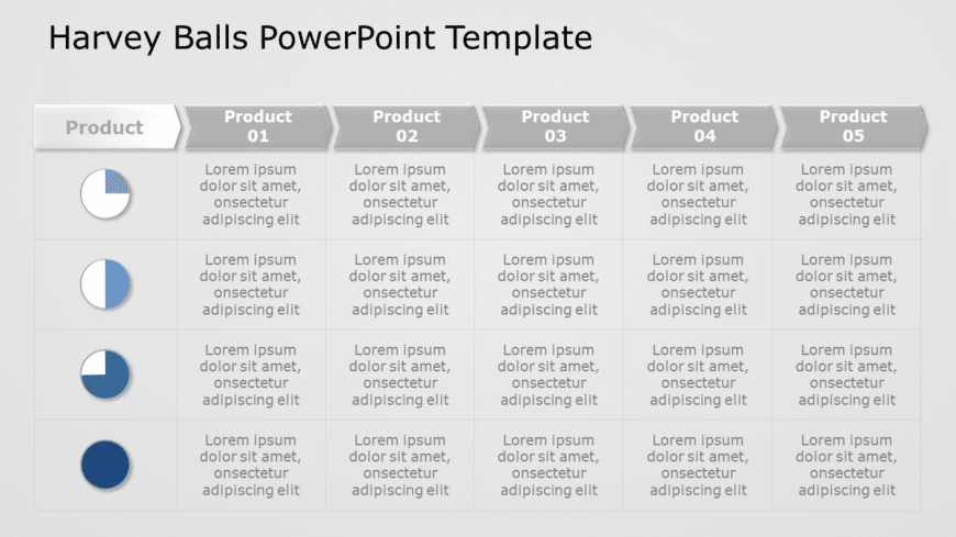 Harvey Balls 19 PowerPoint Template