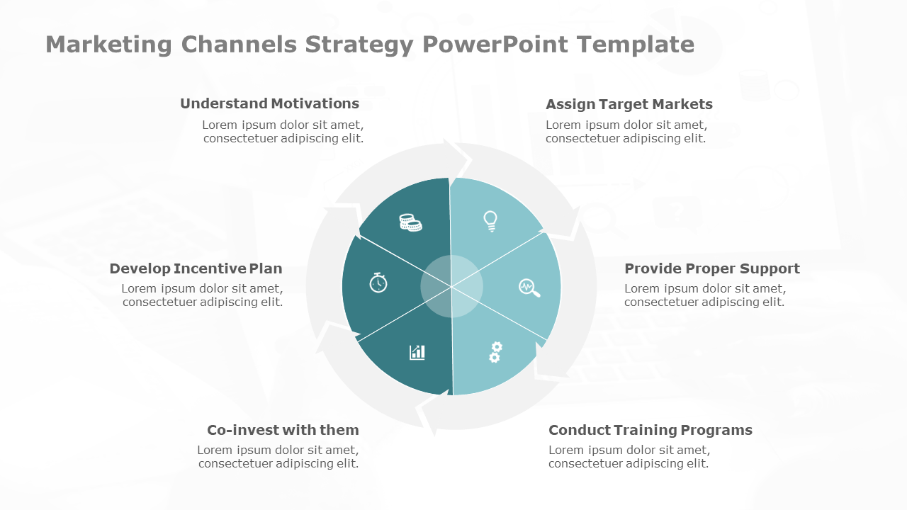 Marketing Channels Strategy PowerPoint Template & Google Slides Theme