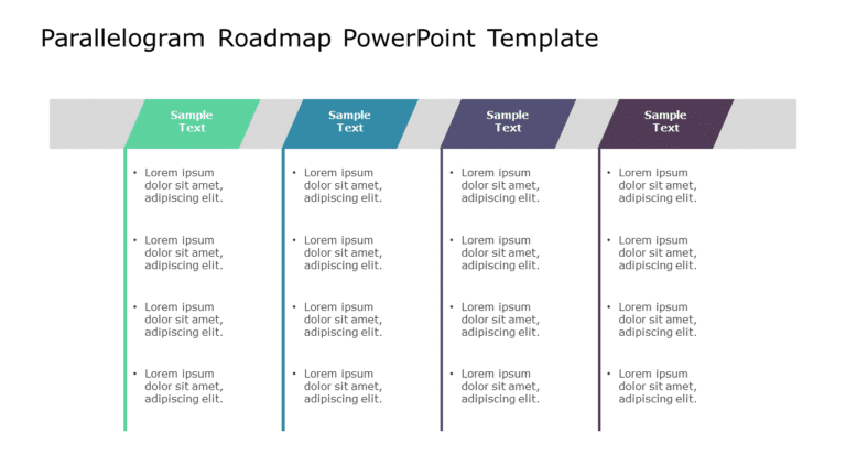 Parallelogram Roadmap PowerPoint Template & Google Slides Theme