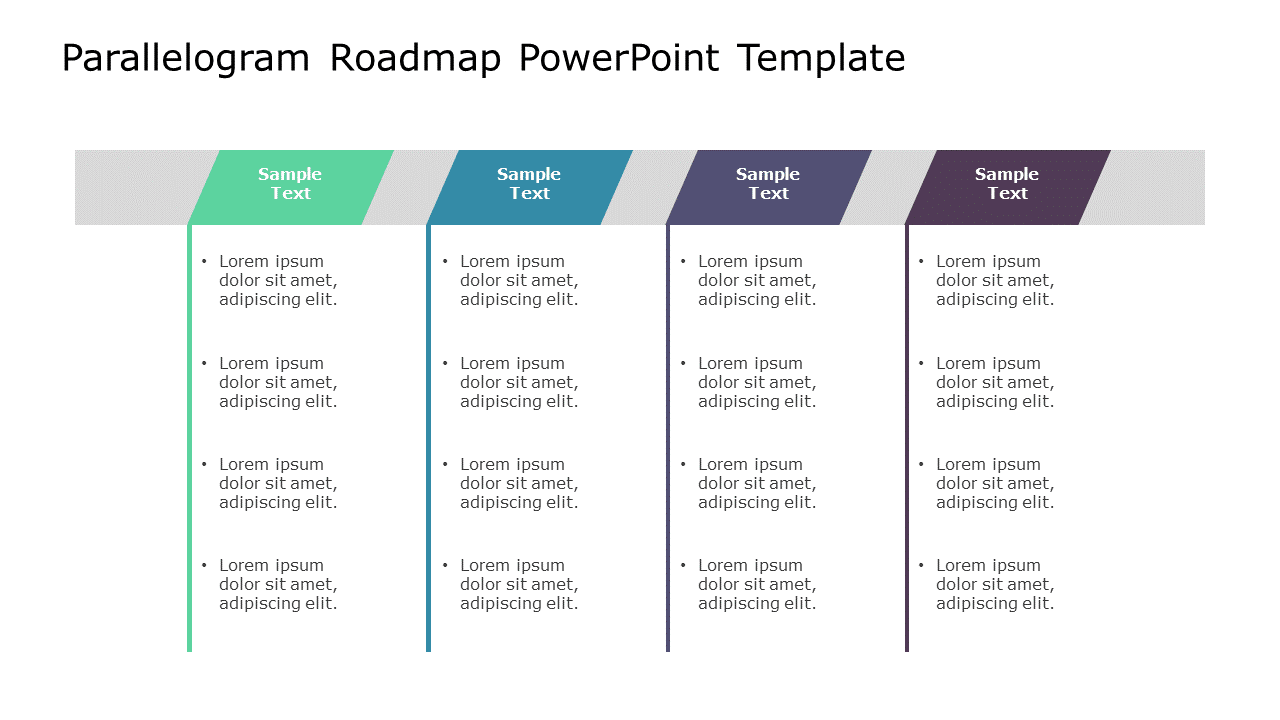 Parallelogram Roadmap PowerPoint Template & Google Slides Theme