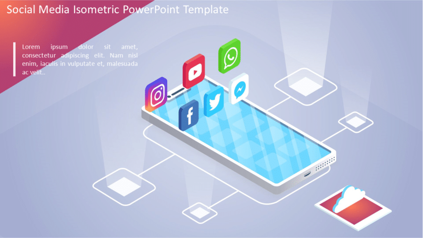 Social Media Isometric PowerPoint Template