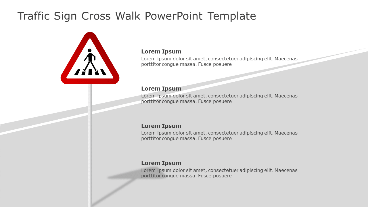 Traffic Sign Cross Walk PowerPoint Template & Google Slides Theme