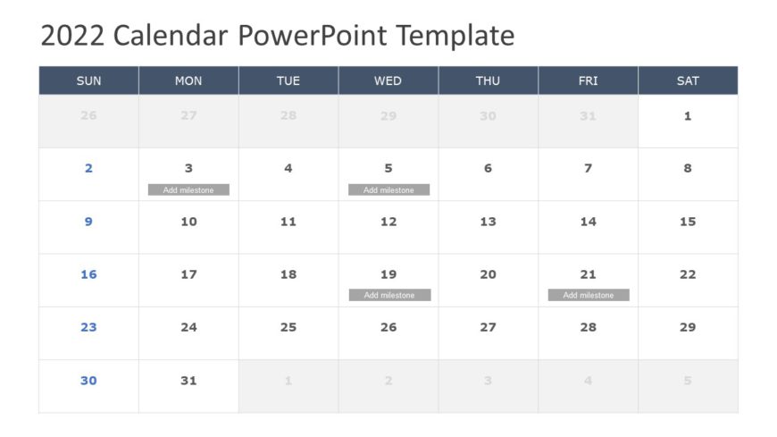 2022 Calendar 04 PowerPoint Template