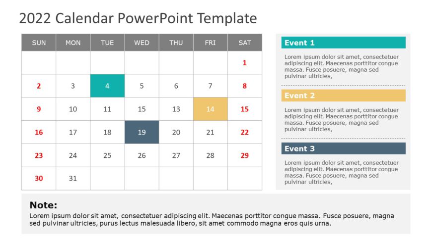 2022 Calendar 07 PowerPoint Template