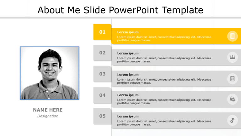 About Me Slide07 PowerPoint Template & Google Slides Theme