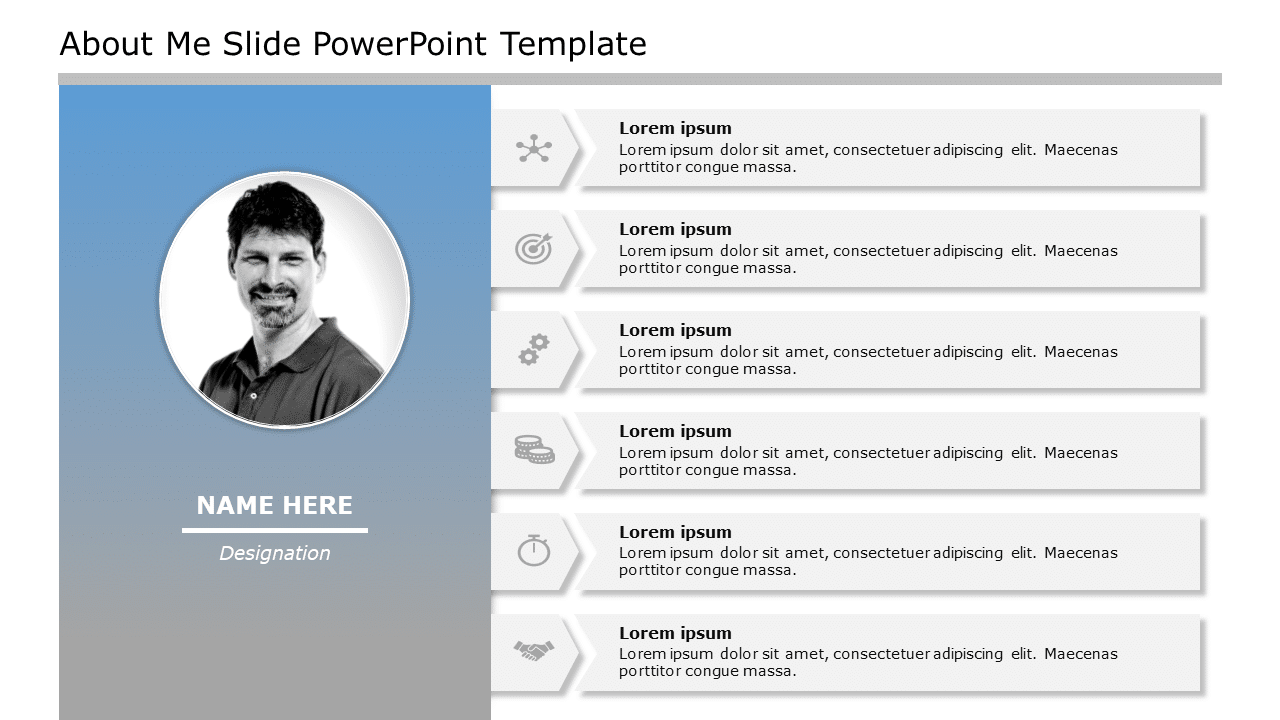 About Me Slide10 PowerPoint Template & Google Slides Theme