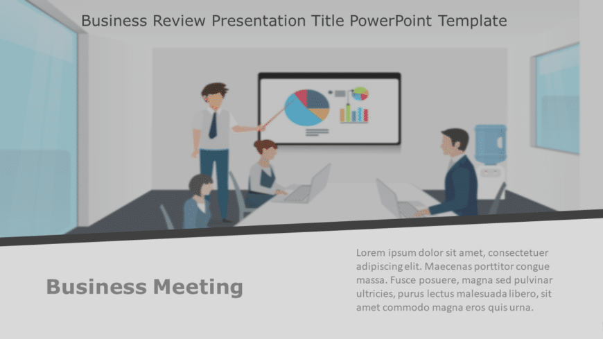 Business Review Presentation Title PowerPoint Template