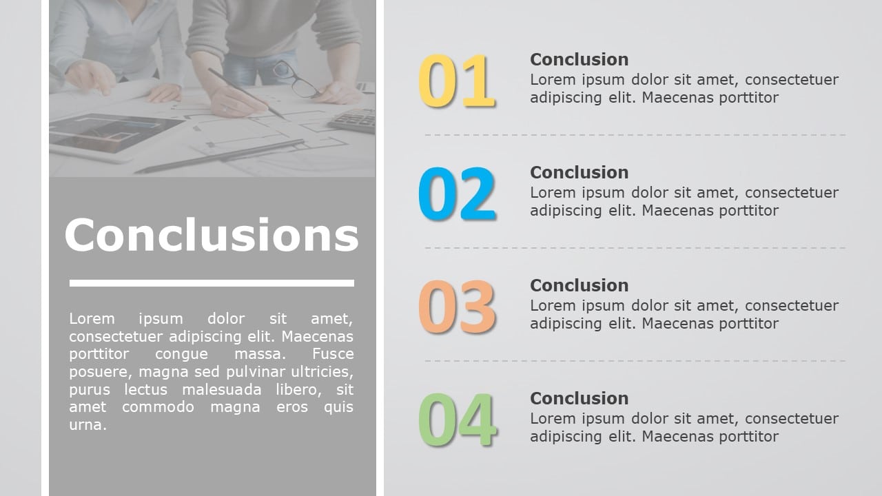 Colorful Conclusion Colorful Numbered Conclusion Points in Pastel Tones Powerpoint Template