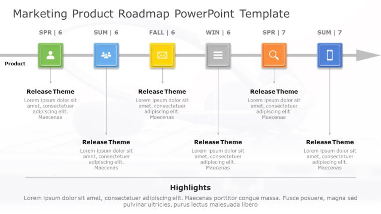 Marketing Product Roadmap PowerPoint Template & Google Slides Theme