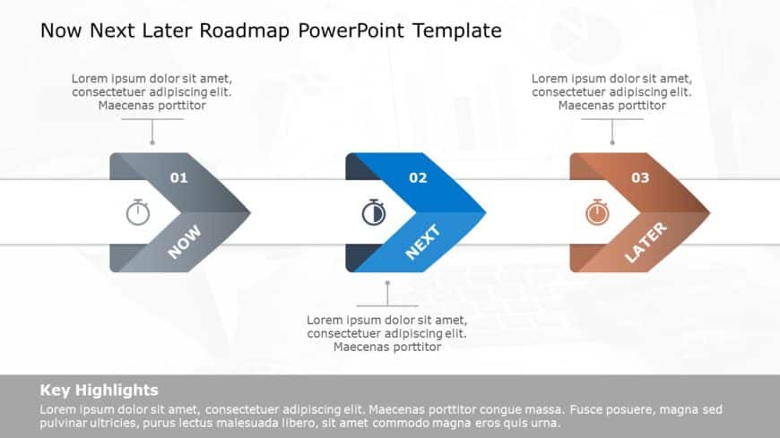 Now Next Later Roadmap 06 PowerPoint Template