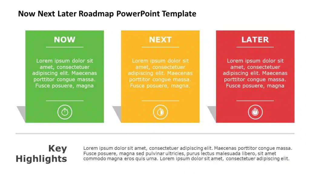 Build Now-Next-Later-Roadmap PowerPoint Presentations with this template