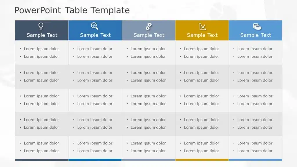 Free PowerPoint Table Template