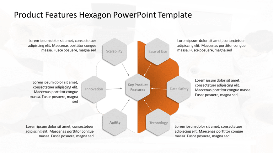 Product Features Hexagon PowerPoint Template