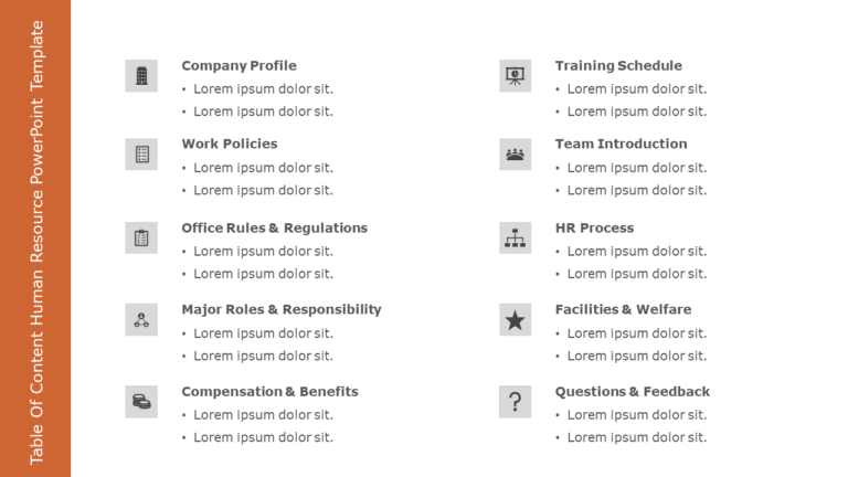 Table of Content Human Resource PowerPoint Template & Google Slides Theme