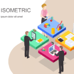 Teamwork Isometric PowerPoint Template & Google Slides Theme