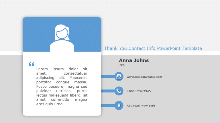 Thank You Contact Info PowerPoint Template & Google Slides Theme