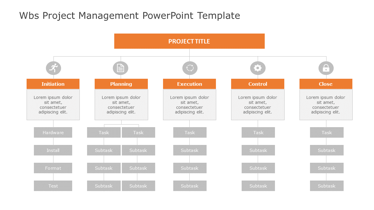 WBS Project Management PowerPoint Template & Google Slides Theme