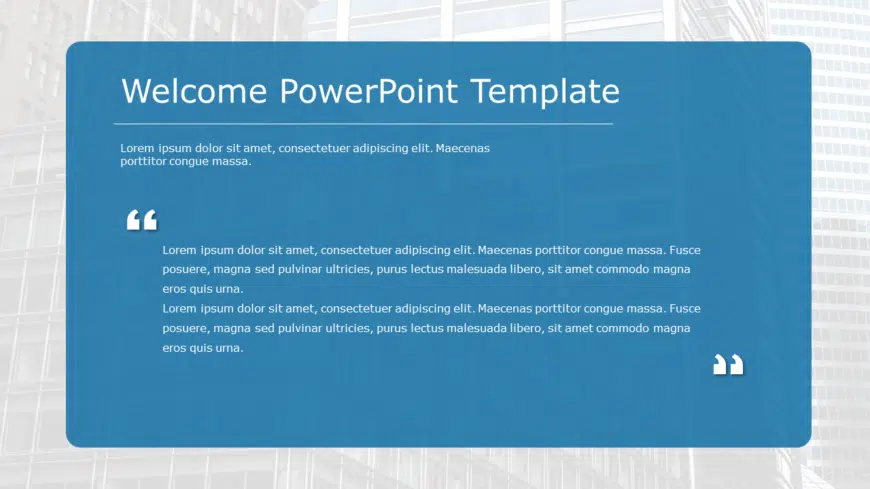 Welcome PowerPoint Template