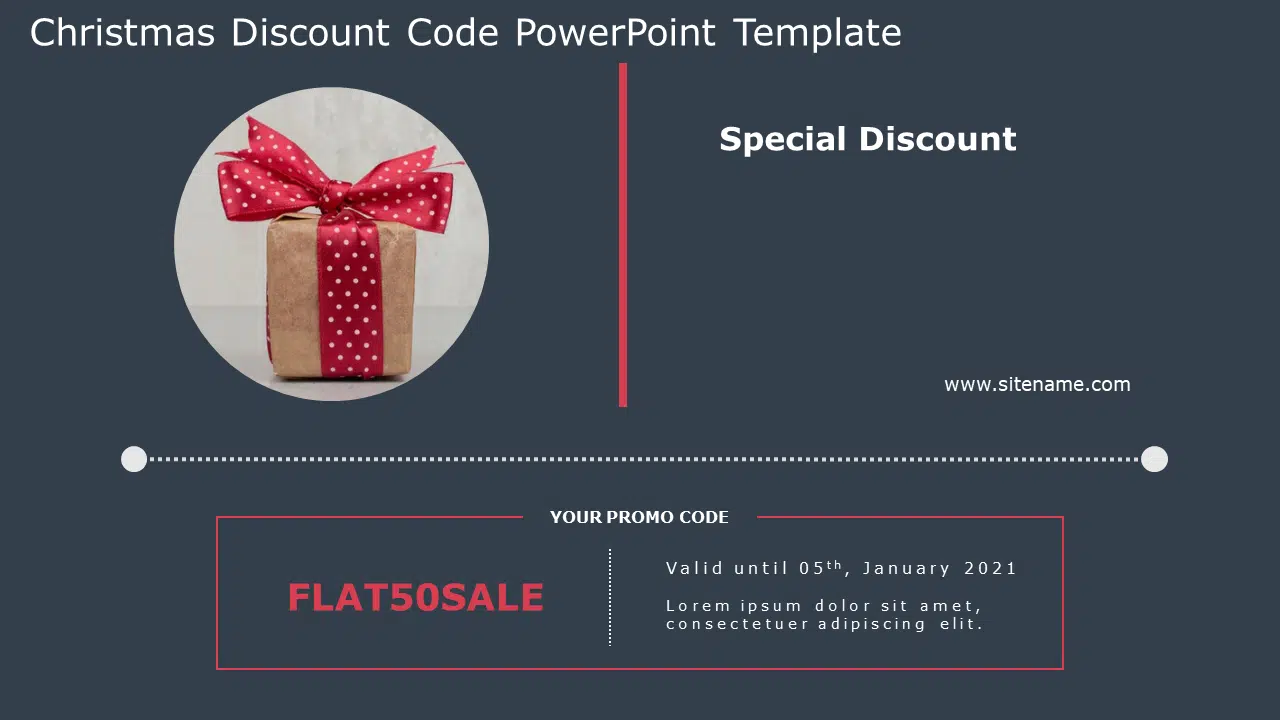 Christmas Discount Code PowerPoint Template & Google Slides Theme