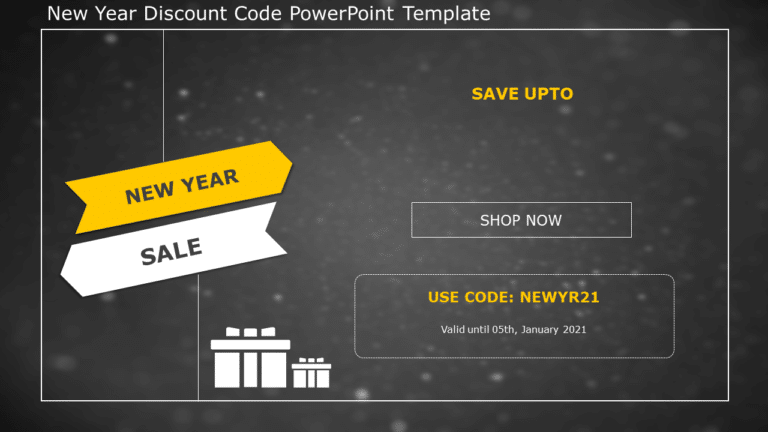 New Year Discount Code PowerPoint Template & Google Slides Theme