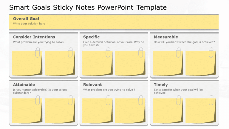 SMART Goals Sticky Notes PowerPoint Template & Google Slides Theme