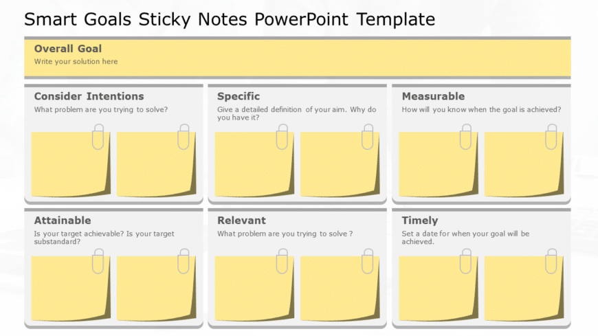 SMART Goals Sticky Notes PowerPoint Template
