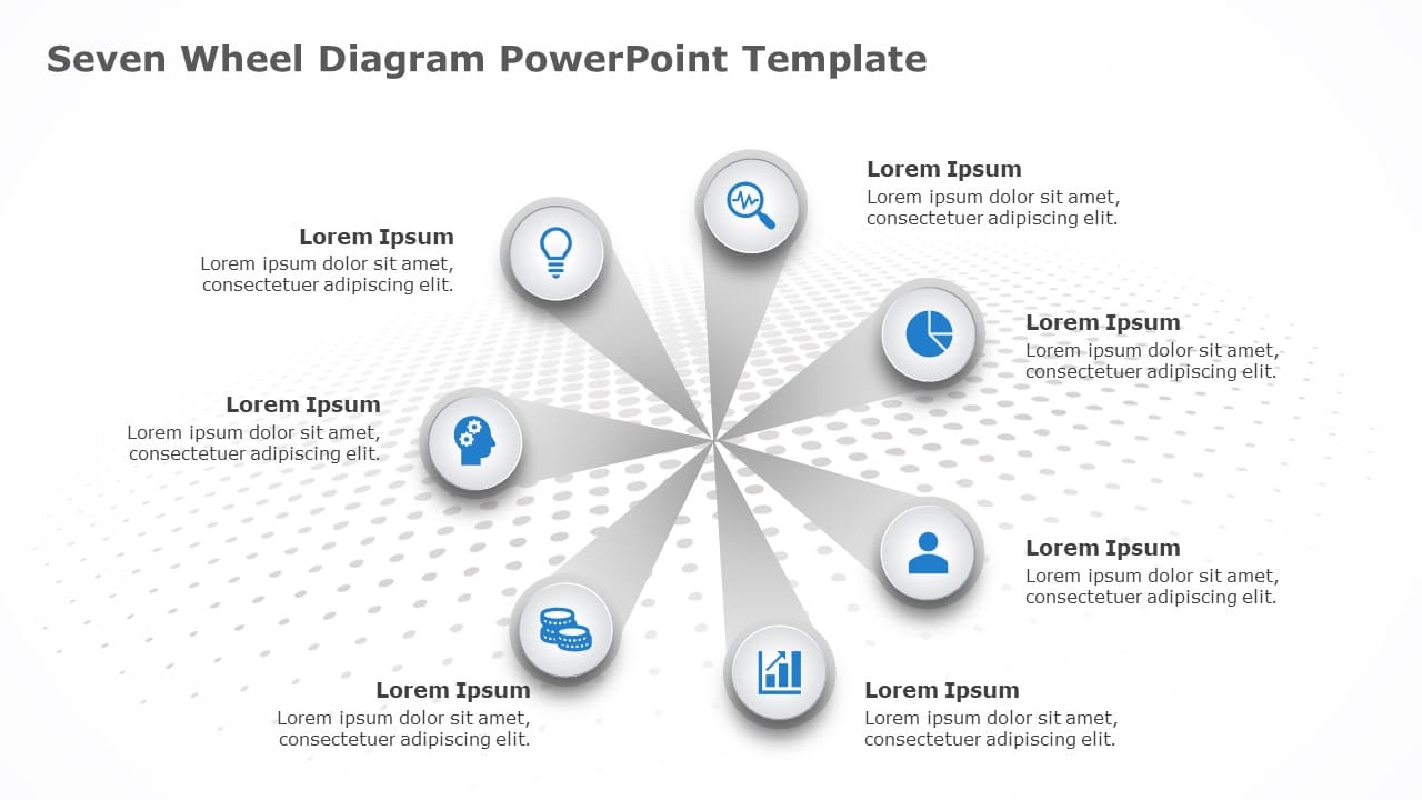 Seven Wheel Diagram PowerPoint Template & Google Slides Theme