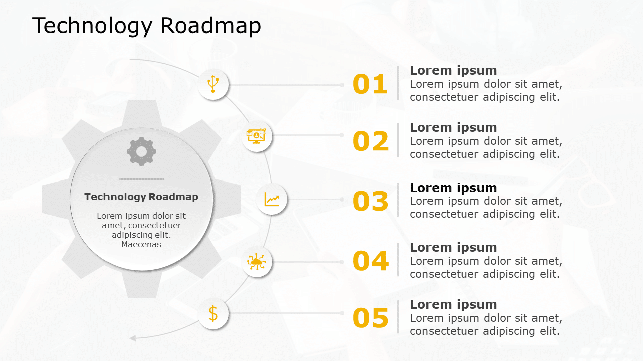 Tech Mapping Slides Five Points Technology Roadmap Presentation Template