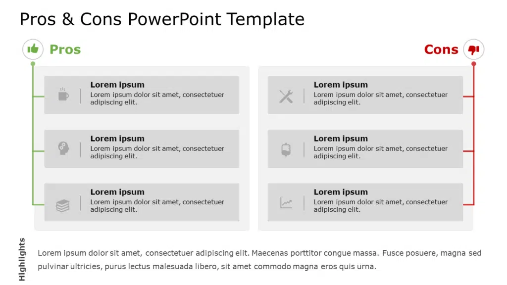 PowerPoint pros and cons template