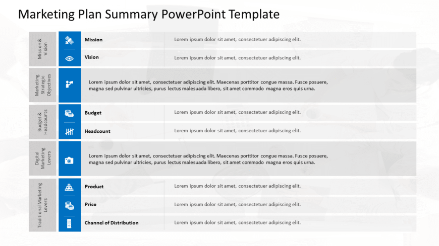 Marketing Plan Summary PowerPoint Template